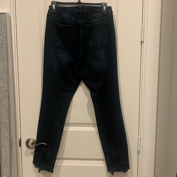 New York & Co, Soho Jeans. Size 10. Cute lace flower embroidery at the ankle. - Picture 3 of 4